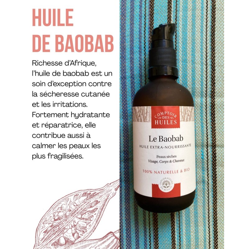 Huile de Baobab Comptoir des huiles 100ml